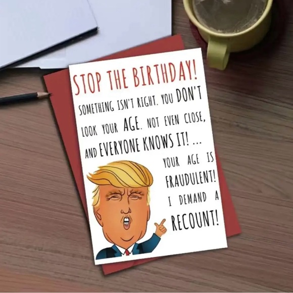 1 Pc Funny Trump Inspired Happy Birthday Card - Picture 2 of 5